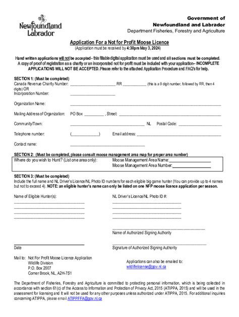 Fillable Online Moose License Nl Form Fill Out And Sign Printable Pdf