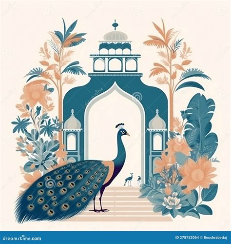 Enchanting Mughal Garden A Splendid Display Of Peacocks Archways And