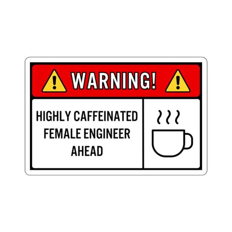 Female Engineer Funny Warning Label Sticker Perfect T For Etsy