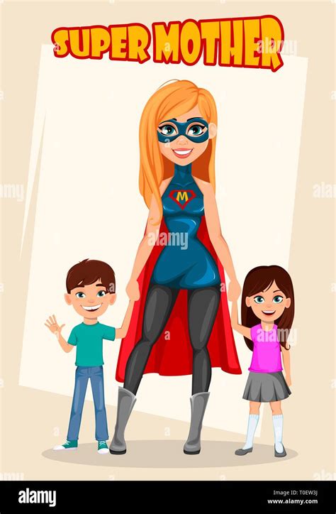 Super Mother Woman Superhero Concept Of Woman Wearing Superhero