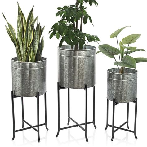 Galvanized Planters - Etsy