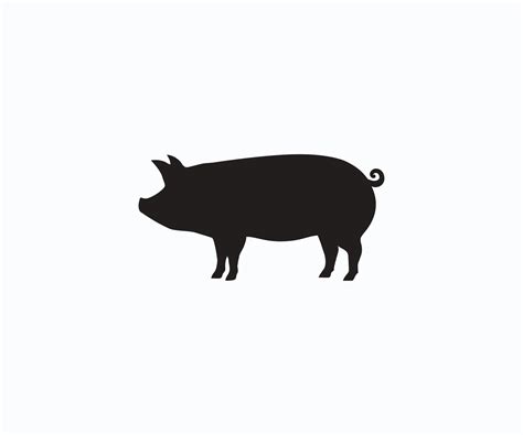 Silhouette Pig Vector Icon. Pig vector icon on white background ...