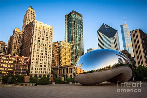 Picture of Cloud Gate Bean and Chicago Skyline Photograph by Paul ...