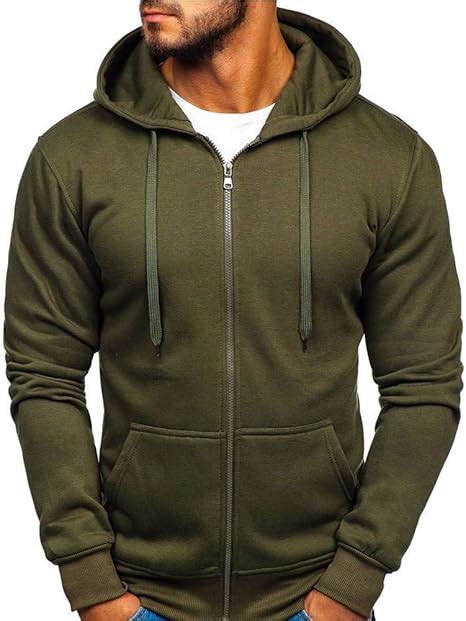 Mens Plain Hooded Fleece Jacket Full Zip Casual Work Hoodies Hi Vis