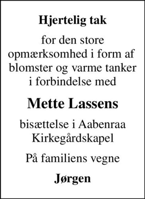 Mette Lassen D Dsannoncer I Danmark