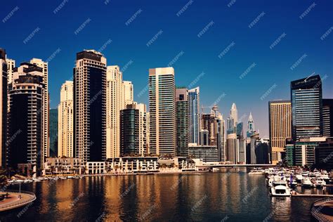 Premium Photo | Dubai city downtown modern architecture with skyscrapers