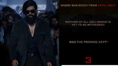 Kgf 3 Movie Rocky Bhai Yash Is Back With Kgf 3 Makers Tease On 1 Year