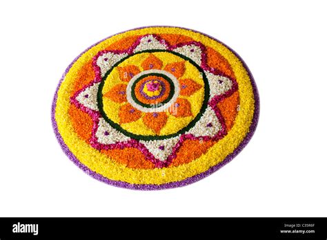 Floral decoration for Onam festival in white background Stock Photo ...