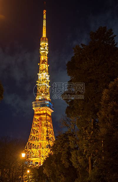 夜晚下的日本东京铁塔高清图片下载 正版图片501044539 摄图网