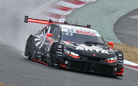 【公式テスト富士・1日目模擬予選】雨の模擬予選でarta Mugen Civic Type R Gt 16がポールに、gt300は88号車