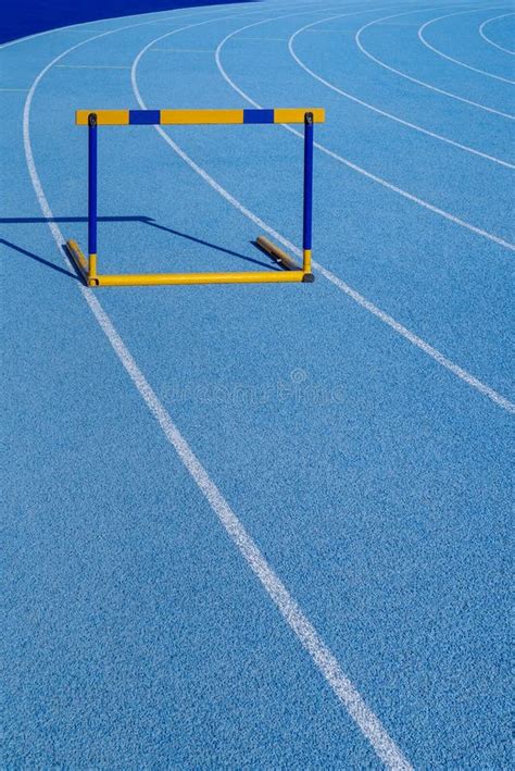 Hurdles on Athletic Running Track Stock Photo - Image of concepts ...