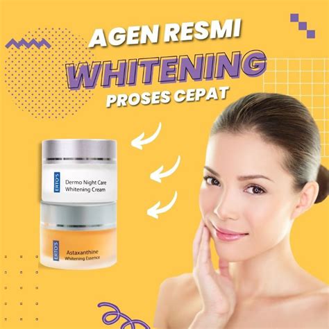 Jual Ori Ertos Paket Cream Whitening Flek Hitam Krim Siang Malam