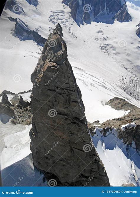 Cervino Matterhorn. Aerial View from Glider. Italian Alps Stock Image