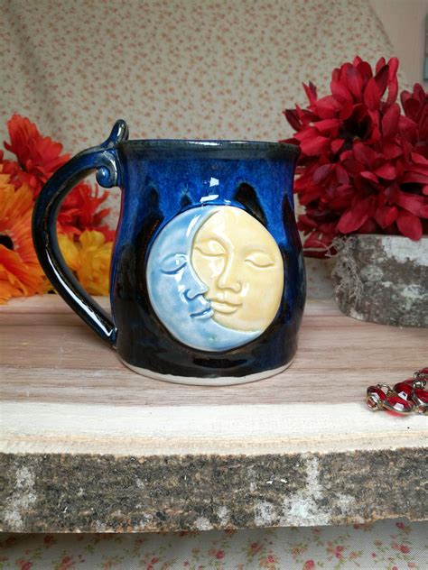 Sun And Moon Pottery Moon Pottery Moon Mug Handmade Sun Etsy