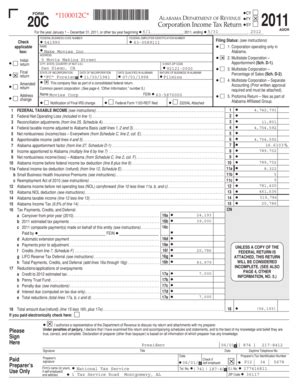 Fillable Online Revenue Alabama C Bformb Corporation Income Tax