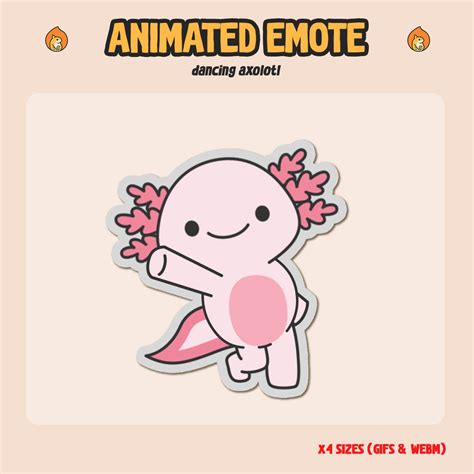 Animated Emote Axolotl Dance Dancing Emote Twitch Discord Etsy