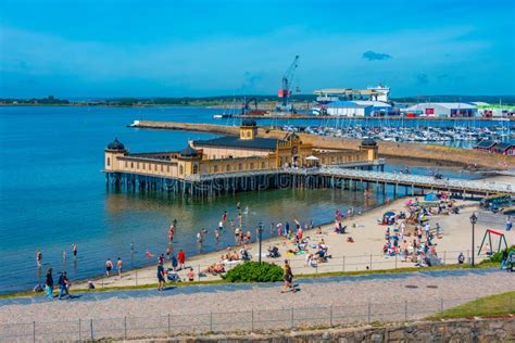 Varberg, Sweden, July 12, 2022: Bathhouse at a Beach in Swedish ...