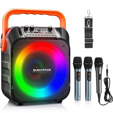 Sudotack Karaoke Machine With 3 Microphone Portable Karaoke Machine