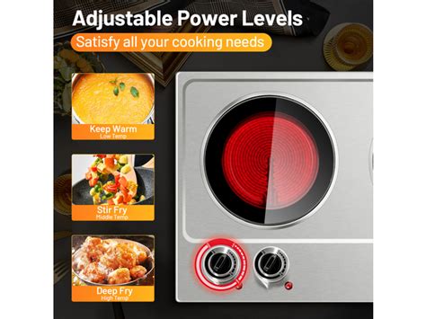 Costway Electric Hot Plate Ceramic Double Infrared Burner W Stainless Steel Stacksocial