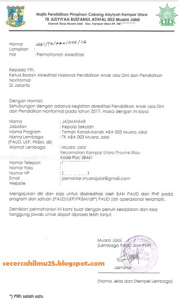 Detail Contoh Surat Permohonan Akreditasi Sekolah Koleksi Nomer 6