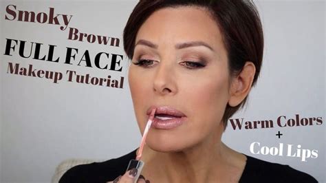 Smoky Brown Full Face Makeup Tutorial Dominique Sachse Youtube Red