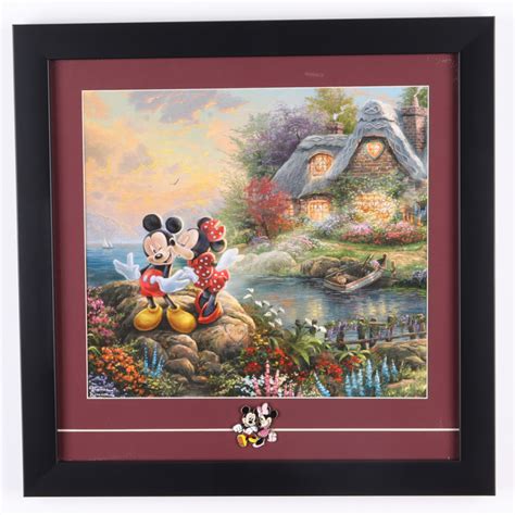 Thomas Kinkade Walt Disney S Mickey Minnie Mouse In Central Park