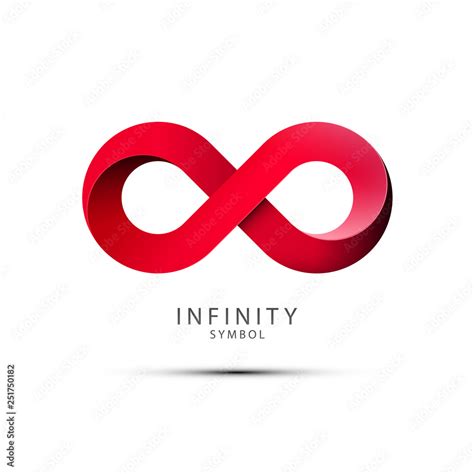 Infinity Symbol. Red Endless Icon Isolated on White Background. Stock ...