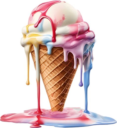 Picture Of Delicious Looking Melted Ice Cream Ai Generated 43273823 Png