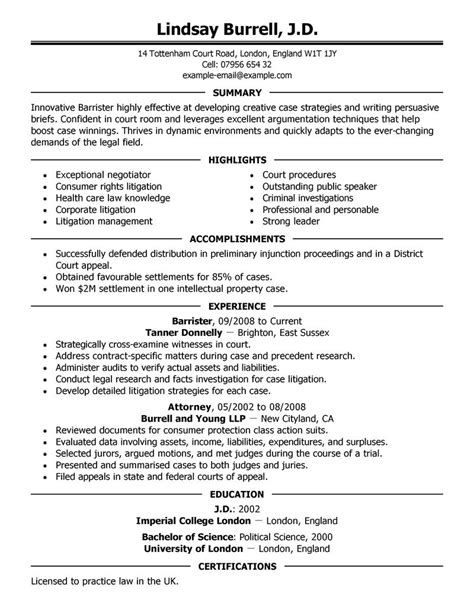 Attorney Resume Examples Legal Resume Samples Livecareer