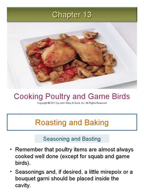 Cooking Poultry And Game Birds Stuffing Roasting