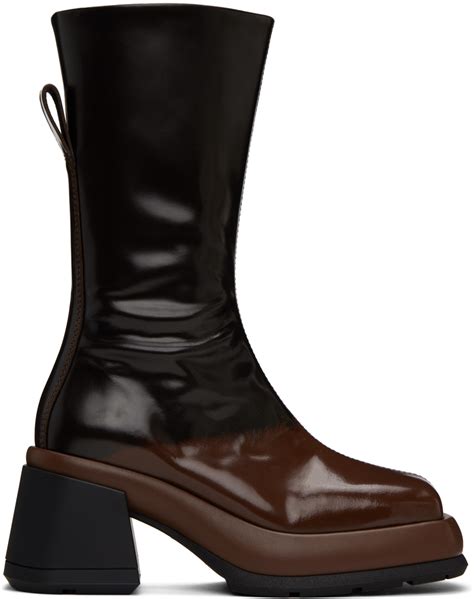 Black & Brown Cassia Boots by Miista on Sale