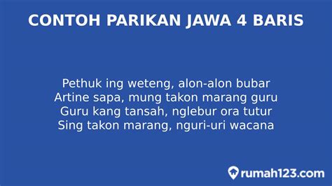 Pantun Bahasa Jawa Baris Atau Parikan Patang Gatra Dan Artinya