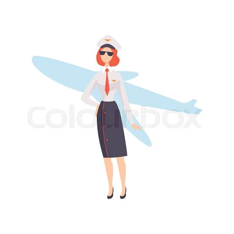 Female Airline Pilot Character In Stock Vector Colourbox