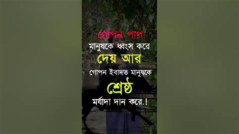 গোপন পাপ মানুষকে ধ্বংস করে। Love Bdshorts Islamicvideo 100kview