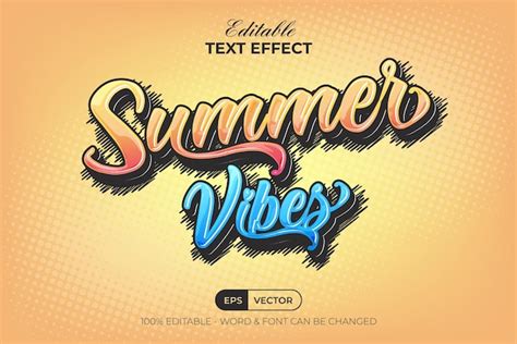 Premium Vector Summer Vibes Text Effect Style Editable Text Effect