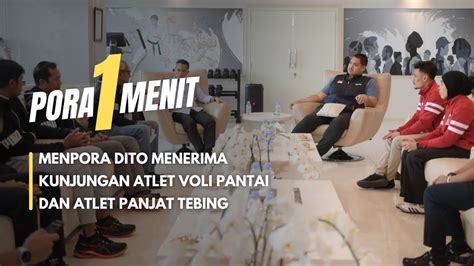 Menpora Dito Menerima Kunjungan Atlet Voli Pantai Dan Atlet Panjat