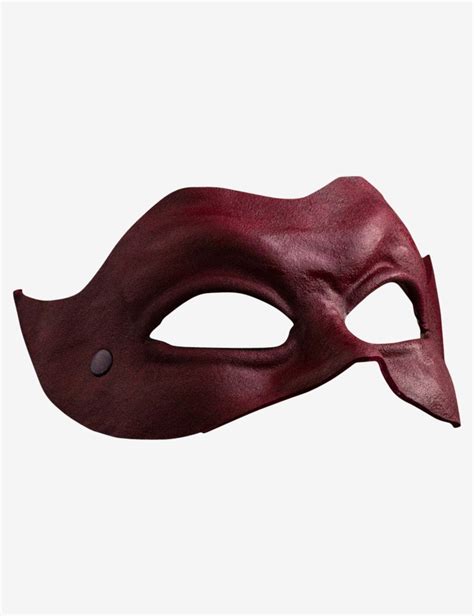 Red Leather Columbine Venetian Mask For Sale