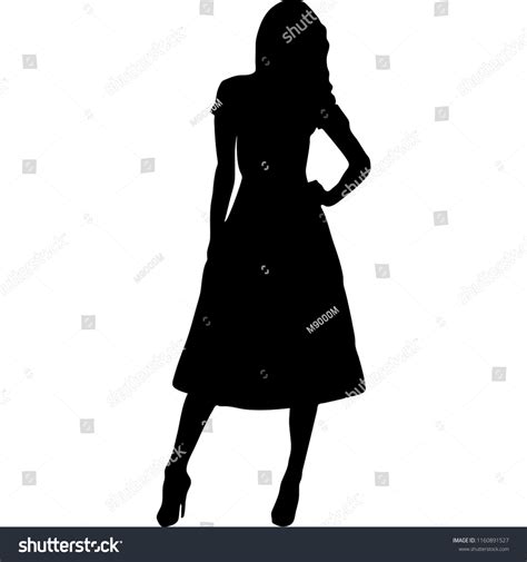 Silhouette Woman Black White Vector Illustration Stock Vector (Royalty ...