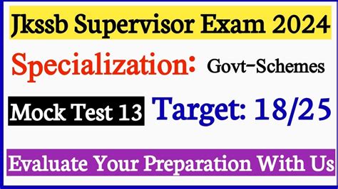 Jkssb Female Supervisor Mock Test Unit Govt Schemes Supervisor