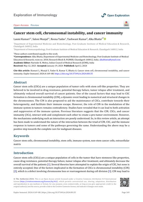 Pdf Cancer Stem Cell Chromosomal Instability And Cancer Immunity