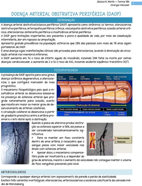 DOENÇA ARTERIAL OBSTRUTIVA PERIFÉRICA Cirurgia Vascular