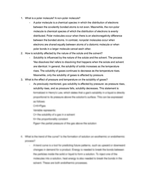 SOLUTION: Chemistry Polarity Solubility - Studypool