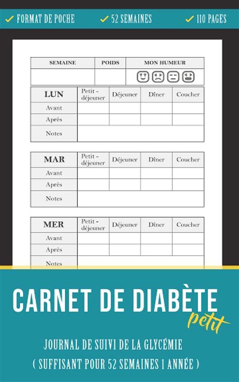 Amazon Fr Carnet De Diab Te Petit Journal De Bord Du Diab Te