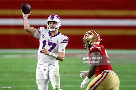 Quarterback Josh Allen Of The Buffalo Bills Looks To Pass During The