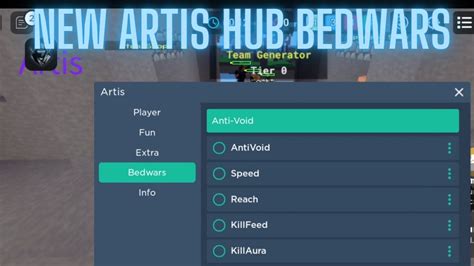 Artis Hub Bedwars Roblox Script Pc And Mobile Works For Arceus X