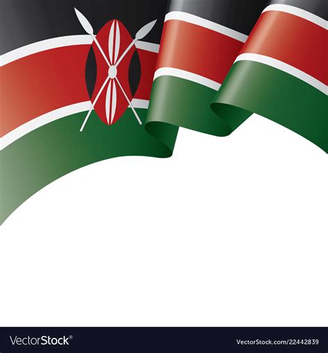 Kenya Flag On A White Royalty Free Vector Image