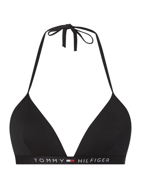 Kup online TOMMY HILFIGER Góra bikini z wiązaniem na szyi czarny