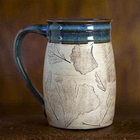 Personalized Woodland Rustic Blue Ceramic Coffee By Juliaedean Handmade