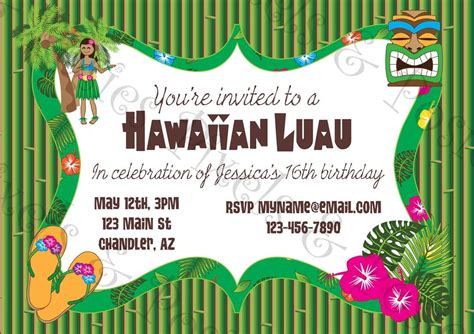 Luau Party Invitations Free Printable