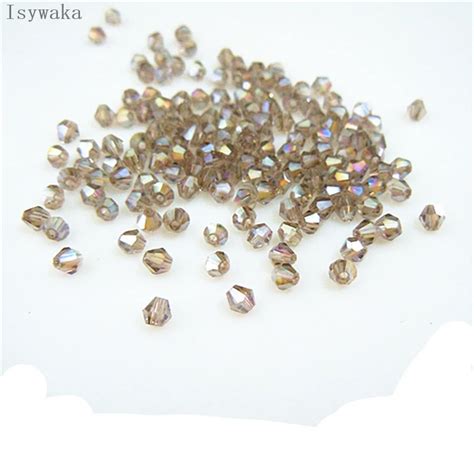 Isywaka Popular Sale Gray Ab Color Pcs Mm Bicone Austria Crystal